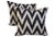 Black & White Silk Ikat Pillows- A Pair For Sale