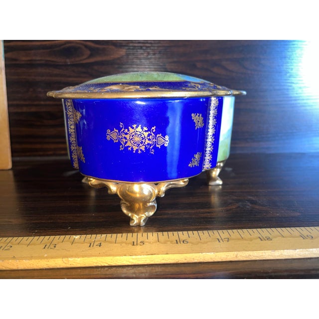 Vintage Early 20th Century Porcelain Dresser Box For Sale - Image 9 of 12