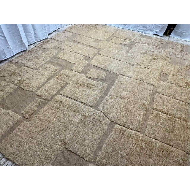 Rh Ilyas Hand-Knotted Wool Rug — 10' × 14' Camel | 100% Wool | Sculpted Texture For Sale - Image 13 of 18