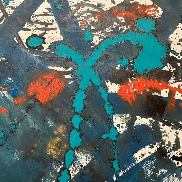 Contemporary Contemporary Original Abstract Painting Signed 1990’s For Sale - Image 3 of 4