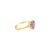 Contemporary Heart Shaped Ruby Diamond Pave Ring 10k Yellow Gold, Size 4 For Sale - Image 3 of 5