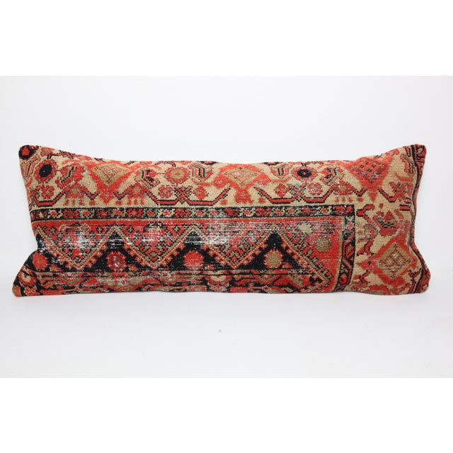 Lumbar Contemporary Pillow Made From Antique Malayer Rug -19'' X 38'' For Sale - Image 9 of 9