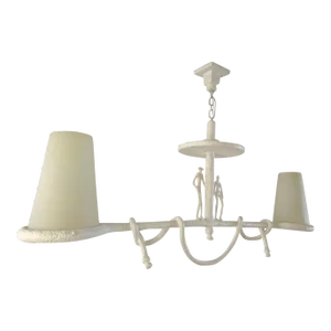 Giacometti Attrib. "Lustre Aux Couple D'Equilibristes" Monumental Light Fixture