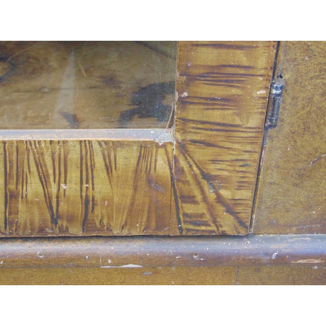 19th Century Faux Tiger Maple Grain Painted Corner Cabinet Chairish