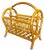 1970s Large Mid-Century Bamboo Bentwood Rattan and Leather Magazine Rack For Sale