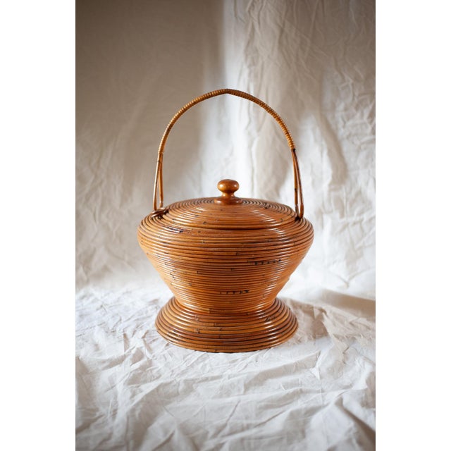 Decorative Rattan Basket from Vivai del Sud, Italy, 1960s For Sale - Image 12 of 12