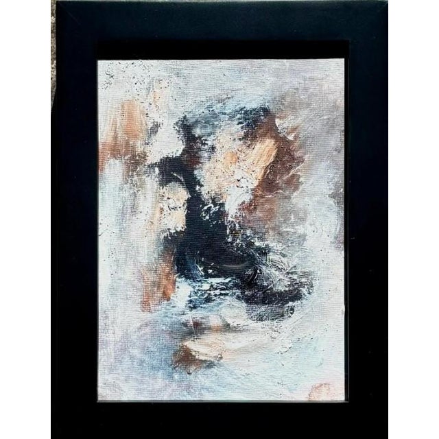 Late 20th Century Vintage Boho Miniature Painting in Wood Frame For Sale - Image 5 of 5