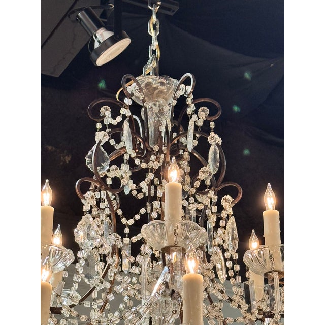 Early 20th Century Antique French Crystal Chandeliers For Sale - Image 5 of 12
