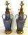 Vintage Ceramic Amphora Handled Vase Lamps With Purple Floral Decoration- a Pair For Sale - Image 4 of 12