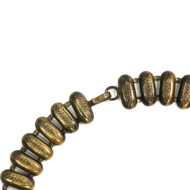 Metal Vintage Designer Joseff of Hollywood Asian Necklace 1940s For Sale - Image 7 of 11