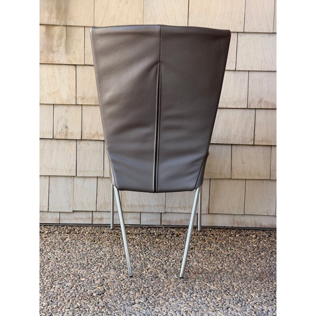 2000 - 2009 Set of 6 Montis Spica Dining Chairs | Montana Slate Gray Leather For Sale - Image 5 of 5