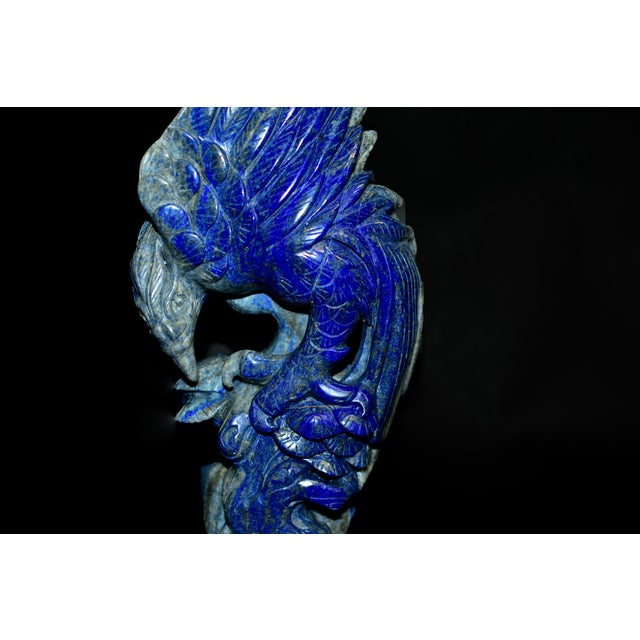Mid 20th Century Natural Lapis Eagle Sculpture Genuine Lapis Lazuli For Sale - Image 5 of 13