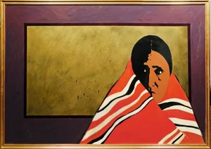 Ward Churchill "Untitled" Acrylic on Board Not Signed Framed Art