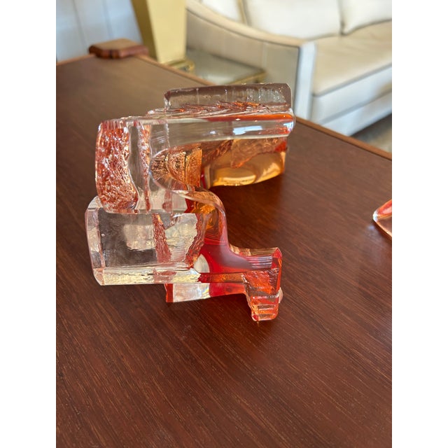 Transparent Blown Glass Collection of Art Sculptures by Mikula -Set of 3 For Sale - Image 8 of 10