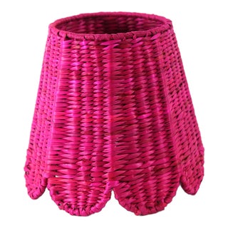 Seagrass Shade Cover (Scalloped in Fuchsia) For Sale