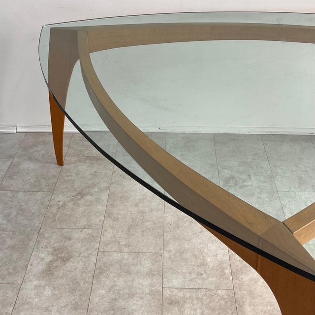 Cream Large Wood and Glass Dining Table by Prospero Rasulo for Poltronova, 1990s For Sale - Image 8 of 12