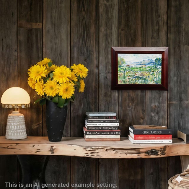 Lake Chiemsee – Oil Painting by Alexander Michael, 1990 This painting from 1990 depicts a tranquil landscape at Lake...