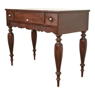 Grand Rapids Chair Co. Antique Victorian Carved Mahogany Spinet Desk, Circa 1900 For Sale