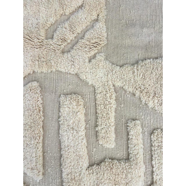 Textile Moroccan Modern Hand-Knotted Wool Rug For Sale - Image 7 of 9