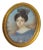 Mid 19th Century English School Miniature Portrait of a Lady in a Blue Dress For Sale