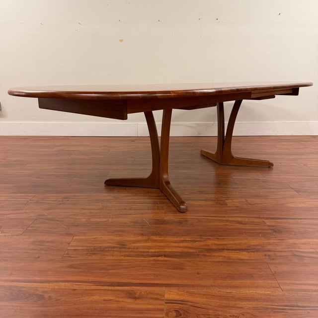 Danish Solid Cherry Oval Dining Table With 2 Leaves - 70"-108" For Sale - Image 9 of 10