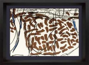 Jean-Paul Riopelle Double Lithograph (1974), Mourlot Paris, Limited Edition Color Abstract, Custom Framed