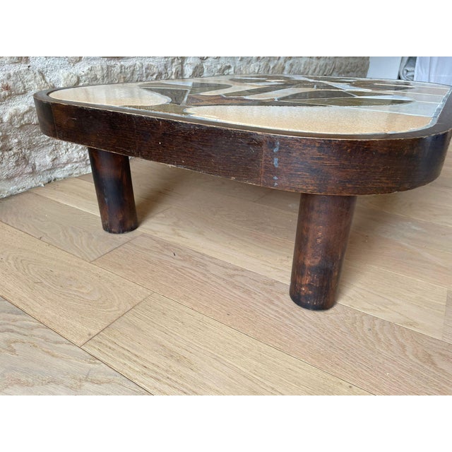 Wood Ceramic Coffee Table by Roger Capron for Vallauris, 1960s For Sale - Image 7 of 9