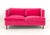Contemporary Hot Pink Velvet Upholstered Loveseat, on four faux bamboo turned wood feet. 29" H x 60.5" W x 32.5" D; seat:...