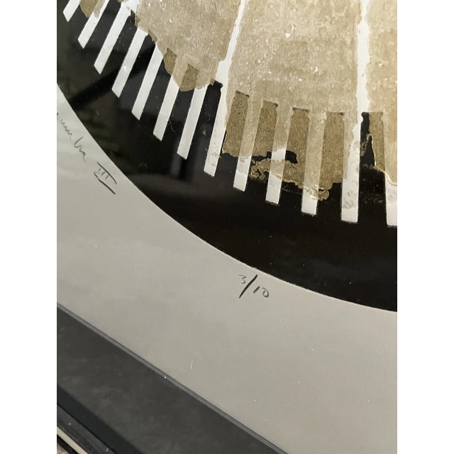 1970s Seena Donneson , Black, Gold & Silver Mixed-Media Art. For Sale - Image 10 of 13