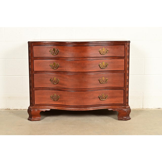 Baker Furniture Historic Charleston Chippendale Carved Mahogany Serpentine Front Dresser Chest For Sale - Image 15 of 15