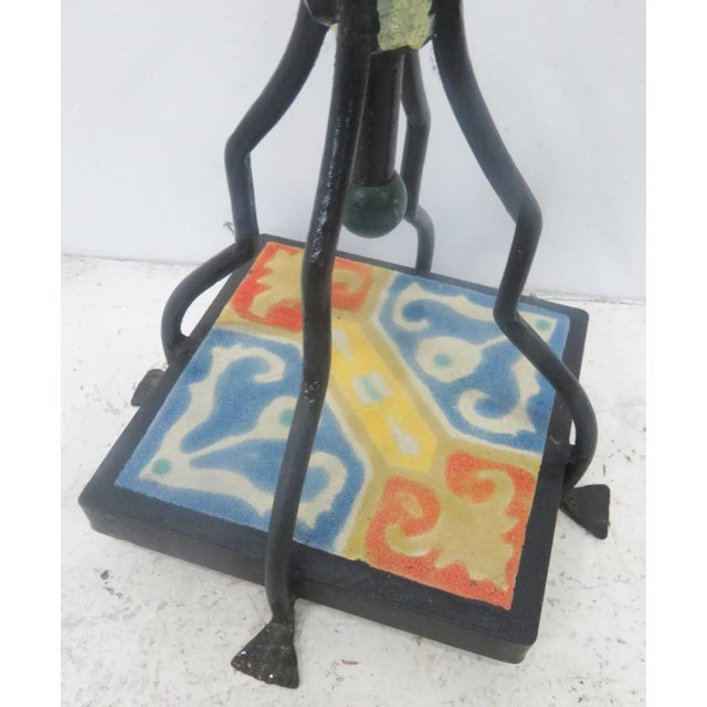 Arts & Craft Iron & Tile Floor Lamp For Sale - Image 5 of 6