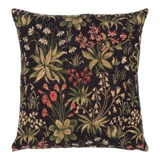Tudor Mille-Fleurs Tapestry Cushion With Feather Filler - 46x46cm (18"x18") For Sale