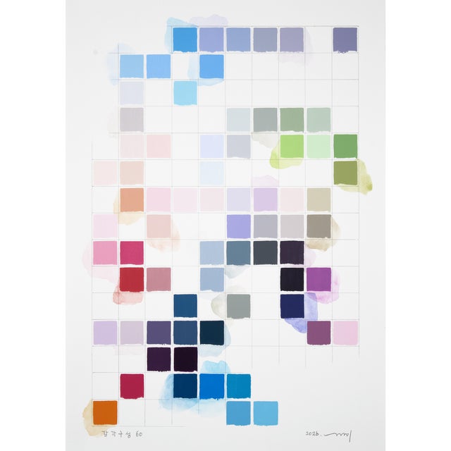 Kyong Lee Contemporary Abstract Pencil and Acrylic on Fabriano-Pittura Paper "Sinnliche Komposition 60" by Kyong Lee For Sale - Image 4 of 4
