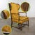 Mid-20th Century Rustic Colonial Style High Wingback Fireside Chair Oak Frame Gold Stripe Fabric For Sale - Image 17 of 18