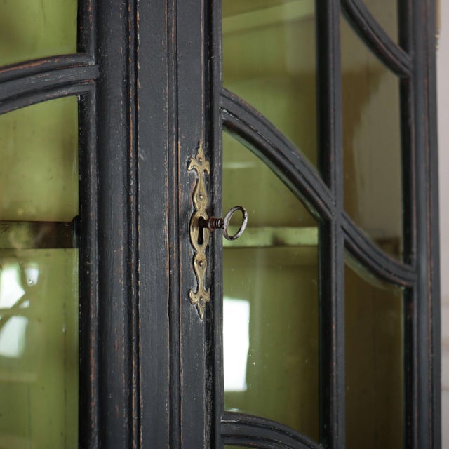 Green Dutch Glazed Display Cabinet For Sale - Image 8 of 11