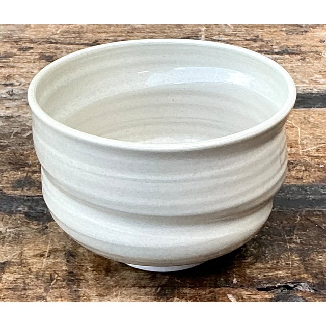 Alabaster Vintage Ceramic Studio Pottery Bowl For Sale - Image 8 of 12
