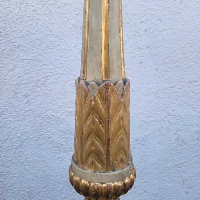 Lacquered and Gilded Wooden Candleholders, Early 19th Century, Set of 6 For Sale - Image 4 of 18