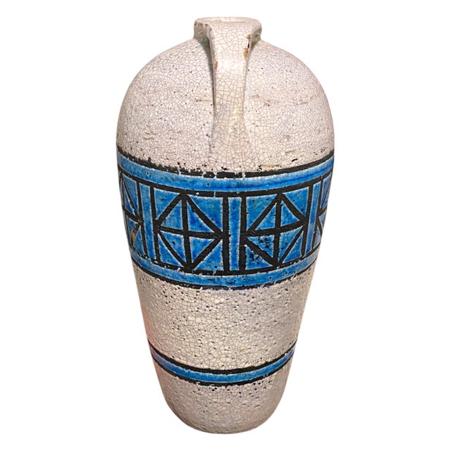 Bitossi 20thC. Aldo Londi for Bitossi Vase 13.5" Raymor Mid-Century Modern Italy Remini Blue For Sale - Image 4 of 11