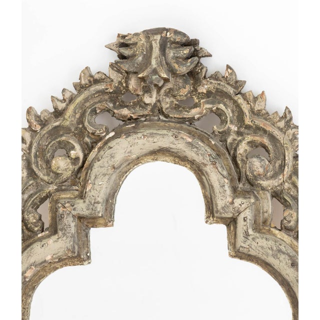 Baroque Style Quatrefoil Carved Wood Framed Mirror, the reticulated frame with scrolling foliate motif. Overall: 32.5" H x...
