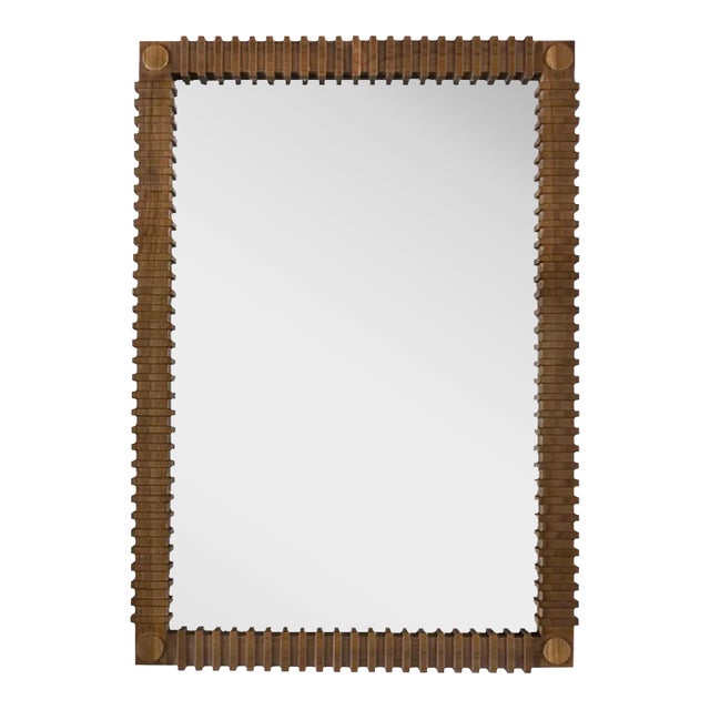 Rift Mirror, Teak For Sale