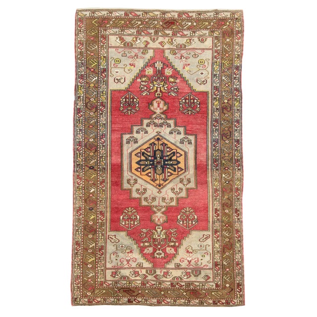 1960's Vintage Turkish Konya Rug- 4'7" x 7'8" For Sale