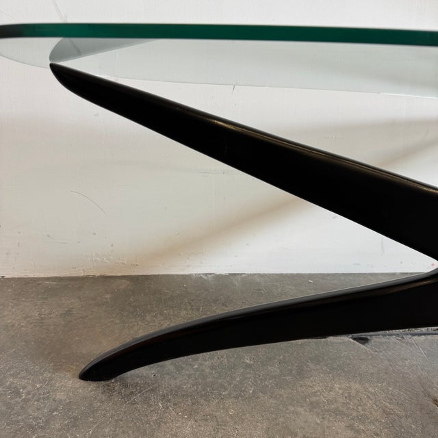 Wood Coffee Table in the style of W. Kagan, 1950s For Sale - Image 7 of 11