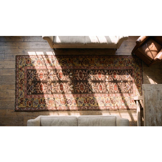 Brown Antique NW Persian Rug 3' 0" x 11' 6" For Sale - Image 8 of 9