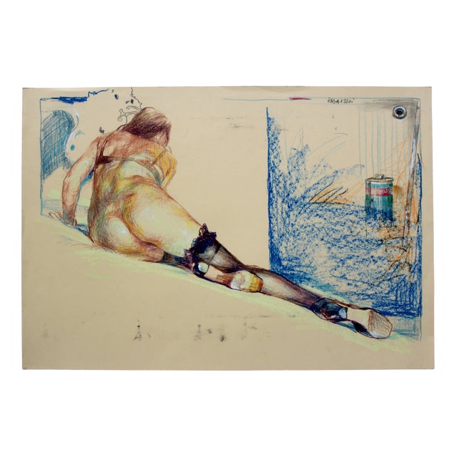 Leszek Zegalski, Nude, 2018, Mixed Media on Paper For Sale