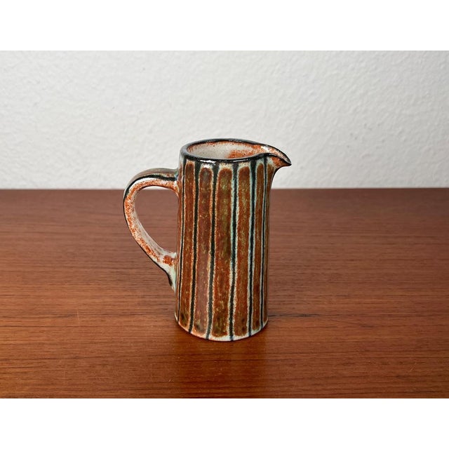 Blue Mid-Century Modern German Studio Pottery Small Jug and Bowl by Monika Maetzel, 1960s, Set of 2 For Sale - Image 8 of 18