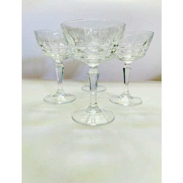 Late 20th Century Late 20th Century Cristal D’Arques “Chateaudun”Champagne Glasses- Set of 4 For Sale - Image 5 of 10