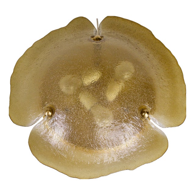 Amber Murano Glass Ceiling Light, 1970s For Sale