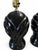 Vintage 1980s Postmodern Black Glazed Ceramic Table Lamps — Pair For Sale - Image 4 of 9