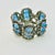 1920s Antique Art Deco Art Nouveau Blue Glass & Silver Tone Clasp Cuff Bracelet, 7” For Sale - Image 13 of 13