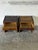 Oak Nightstands Side Tables Set of 2 Rustic Brutalist Vintage Mid-Century Modern 1970s For Sale - Image 10 of 11
